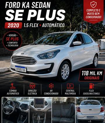 FORD KA 1.5 TI-VCT FLEX SE PLUS SEDAN AUTOMÁTICO FORD KA 1.5 TI-VCT FLEX SE PLUS SEDAN AUTOMÁTICO